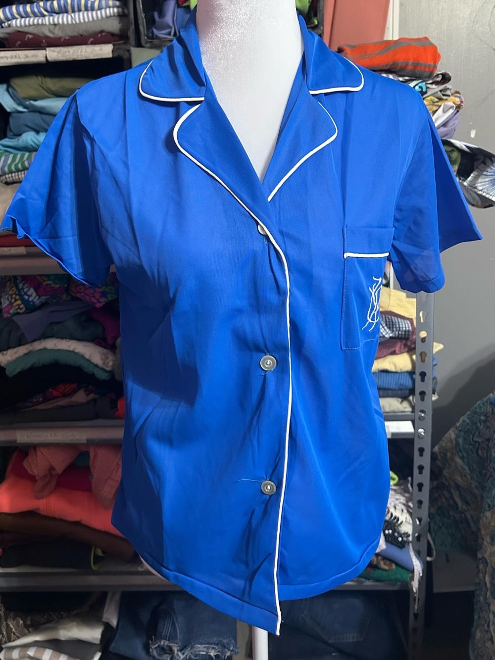 Gaymode Vintage Carole Royal Blue Pajama Set Size Medium